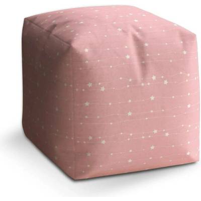 Sablio Taburet Cube Hvězdy a tečky na provázku - 60x60x60 cm