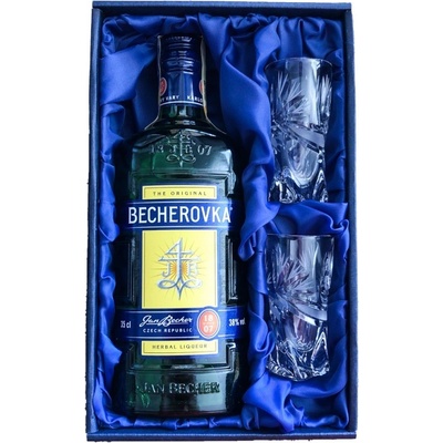 Becherovka 38% 0,35 l (dárkové balení 2 sklenice)