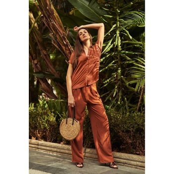 Moodo Кафяви панталони с широки крачоли Moodo Moodo | Kafyav | ЖЕНИ | XS