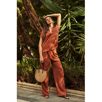 Moodo Кафяви панталони с широки крачоли Moodo Moodo | Kafyav | ЖЕНИ | XS