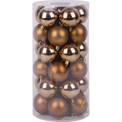 MagicHome Vánoční koule, 30 ks, měděné, mix, na vánoční stromek, 6 cm