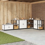vidaXL Кухненска рафтова единица HATTEM Бяло 60 x 50 x 92 см Стомана (874962)