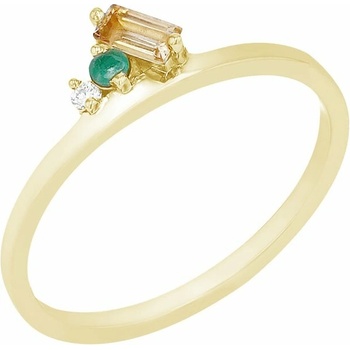 Eppi Cluster prsten ze zlata s citrínem smaragdem a diamantem Dalit R42132