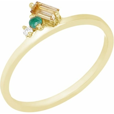 Eppi Cluster prsten ze zlata s citrínem smaragdem a diamantem Dalit R42132