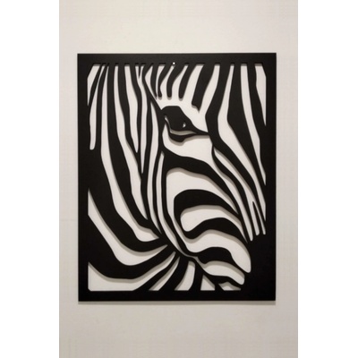 MAJADESIGN Dřevěný obraz - ZEBRA - BAREVNĚ LAKOVANÝ