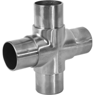 Spojka z nerezové oceli, přechodová, pro spojení čtyř trubek ⌀42,4x2mm, AISI304, abrazivní