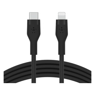 Belkin BOOST CHARGE Flex Silicone cable USB-C to Lightning - 1M - Black (CAA009bt1MBK)