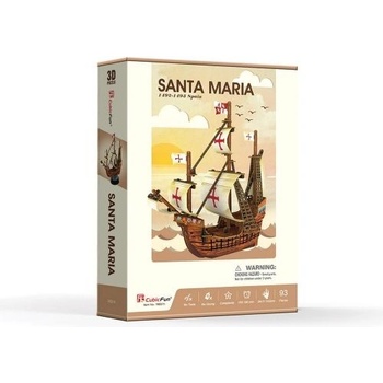 Image 1 of CubicFun Пъзел 3D Кораб Santa Maria - Cubic Fun 93 части