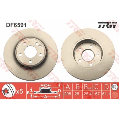 Brzdový kotúč TRW DF6591