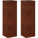 vidaXL Стойка за растения 2 pcs Ръждясало 30 x 30 x 100 см (8012515)