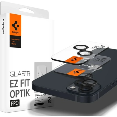Spigen Защитно стъкло за камера Spigen Optik. tr "EZ Fit", 2 броя iPhone 14/14 Plus, черно (AGL05213)