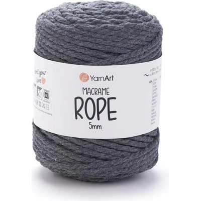 Yarn Art Macrame Rope 5 mm 758 tmavě šedá