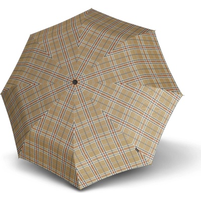 Knirps KNIRPS T.760 CHECK BEIGE - elegantný hoľový vystreľovací dáždnik