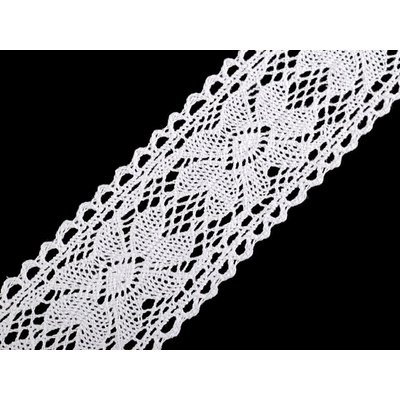 Bavlněná krajka / vsadka paličkovaná šíře 55 mm bílá 13.5m – Zboží Mobilmania