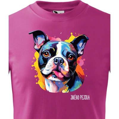 Dětské tričko Bostonský teriér Purpurová Canvas Dětské tričko 2433