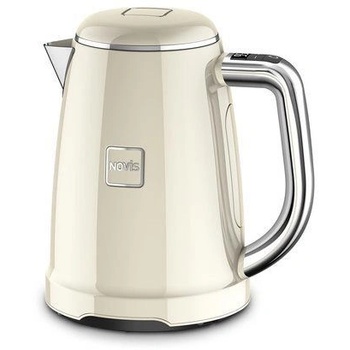 Novis Електрическа кана Novis, Kettle KTC1, вграден филтър против варовик, регулируема температура, бързо нагряване, капацитет 1, 6 л, мощност 2400 W, елегантен дизайн, крем (6114.09. 20) (6114.09.20)