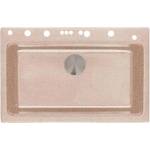 Inter Ceramic Кухненска мивка 8276 SAND, Inter Ceramic, гранит, едно корито, със сифон, 76x23х48.5см (8276 SAND) Мивка за вграждане