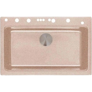 Inter Ceramic Кухненска мивка 8276 SAND, Inter Ceramic, гранит, едно корито, със сифон, 76x23х48.5см (8276 SAND) Мивка за вграждане