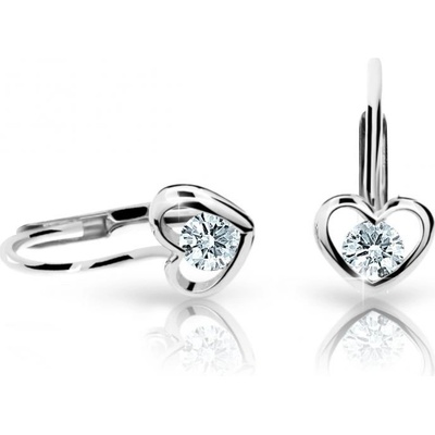 Danfil detské náušnice srdiečka C1943 z bieleho zlata white klapka