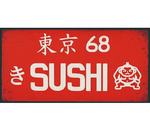 Ceduľa značka Sushi