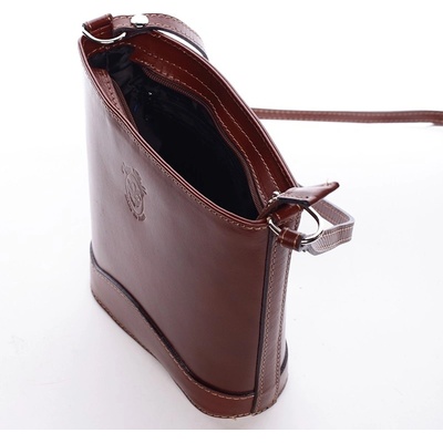 Dámská kožená crossbody Tereza hnědá