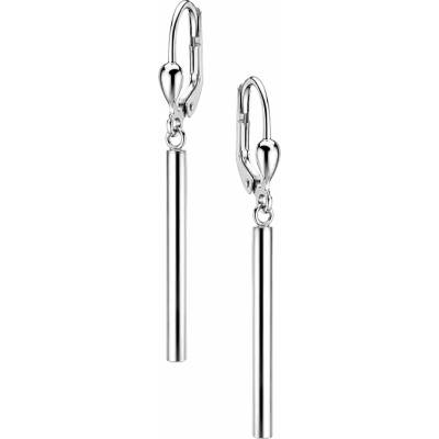 Zlaton Náušnice bílé zlato válce visací 4.2cm 2.05g N26012602222