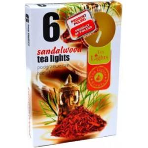 Tea lights Свещи за чай от сандалово дърво 6 бр