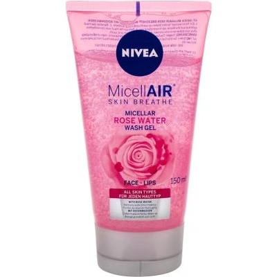 Nivea MicellAIR® Rose Water мицеларен почистващ гел за всички типове кожа 150 ml за жени