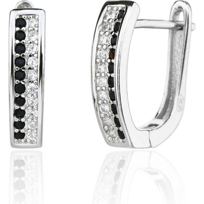 Jan Kos jewellery Stříbrné náušnice s černým zirkonem MHT-78