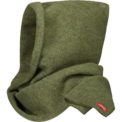 Merino šál s kapucňou fleece / zelená moss