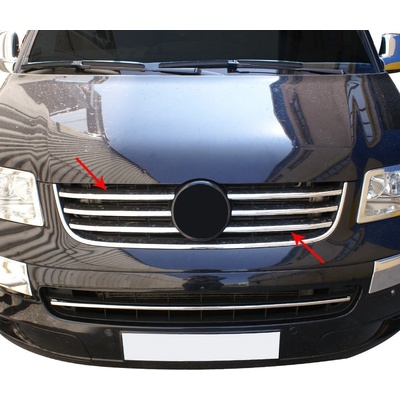 Omtec Nerez chróm lišty pred masky VW Multivan /Caravelle T5