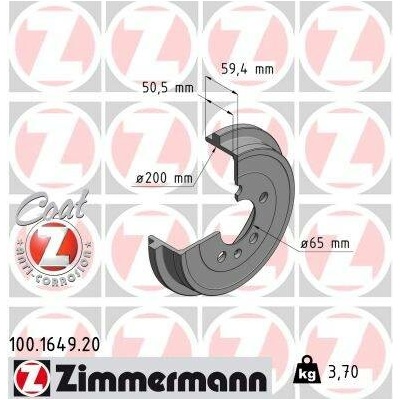 Brzdový buben ZIMMERMANN 100.1649.20 (100164920)