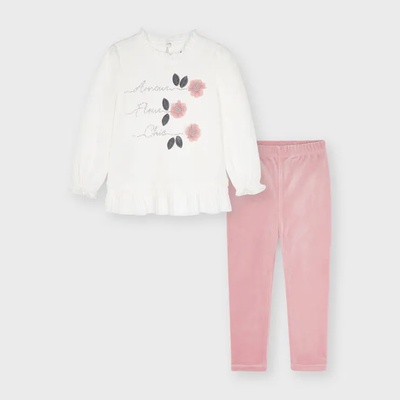 Mayoral Комплект с клин кадифе за момиче в розово Майорал