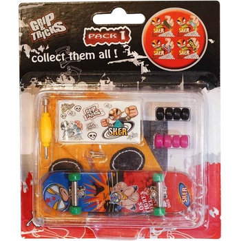 Grip & Tricks Играчка за пръсти Skateboard, червен/син (GT-FSO-M517)
