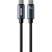 Wekome WDC-64 opletený nabíjací a dátový USB-C na USB-C 1,2m černý