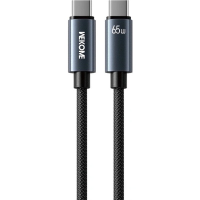 Wekome WDC-64 opletený nabíjací a dátový USB-C na USB-C 1,2m černý