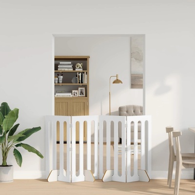 vidaXL Skládací plot pro domácí mazlíčky 4 pcs Bílý 201 x 38 x 90 cm 9799.8005972