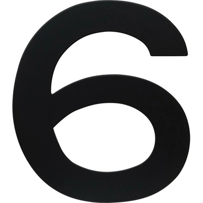 RN.150L.6.CE číslo "6" 150mm čierne matné Čierna