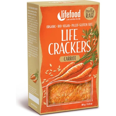 LIFE CRACKERS Krekry Lifefood Mrkvánky RAW BIO 80 g