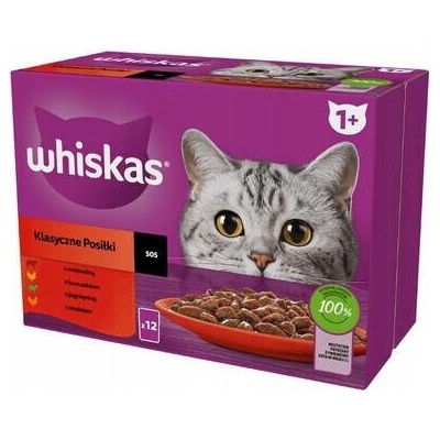 Whiskas drůbeží jehněčí hovězí kuřecí v omáčcce 12 x 85 g