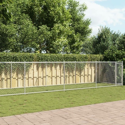 vidaXL Klec pro psy s dvířky 1200 x 200 x 150 cm pozinkovaná ocel šedá 9799.3209582