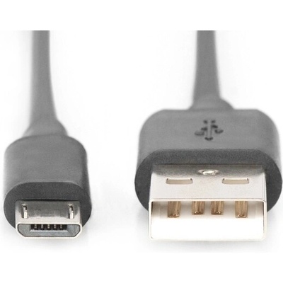 Assmann AK-300110-030-S USB 2.0, USB A M(plug)/microUSB B M(plug), 3m, černý
