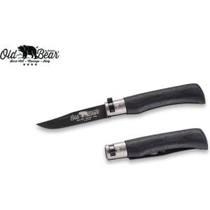 ANTONINI oldbear 9303/17 mnk / Джобно ножче с никелиран месингов предпазен пръстен - черно 70 мм (aec0027)
