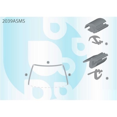 PILKINGTON Bauset (lišta) čelního okna AS 2039ASMS
