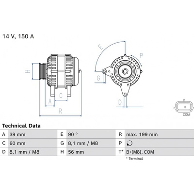 Alternátor BOSCH 0 986 084 070