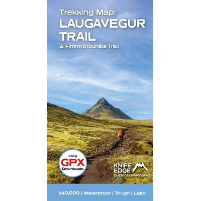Iceland's Laugavegur Trail & Fimmvruhls Trail Trekking Map: With Free Gpx Download McCluggage Andrew