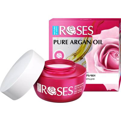 Nature of Agiva Roses Интензивен дневен крем против бръчки с арганово и розово масло, 50 ml