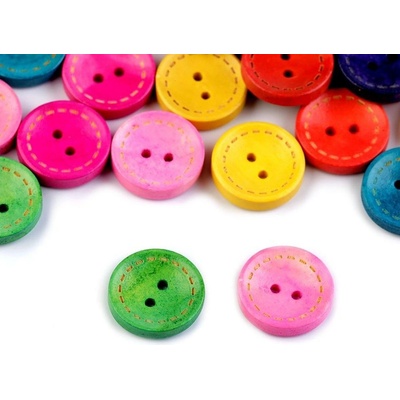 Dřevěný dekorační knoflík balení 50 kusů - mix barev