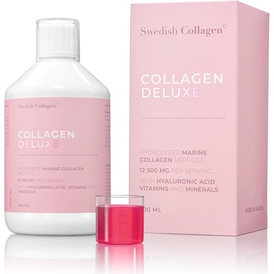 Swedish Nutra Collagen Deluxe 12500 mg rybí s kyselinou hyaluronovou a vitamíny 500 ml