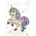 Přání Bug Art A6, patchwork - Unicorn